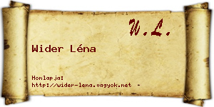 Wider Léna névjegykártya